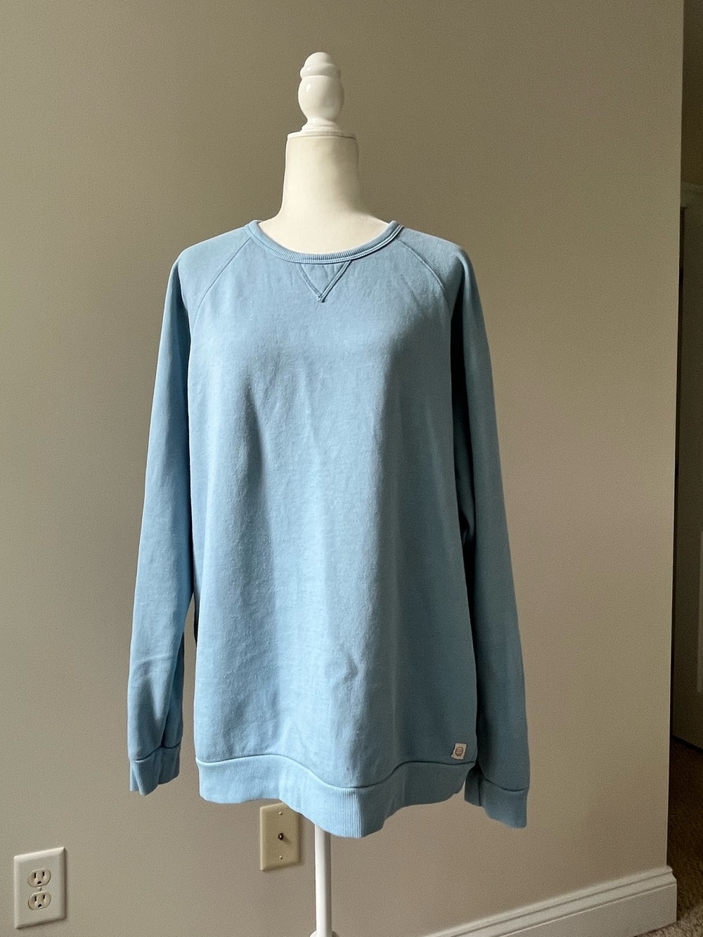Marine Layer Light Blue Cloud Raglan Sweatshirt
